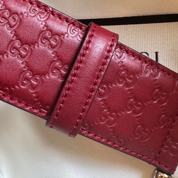 GUCCI Microguccissima Soft Margaux Red Leather Belt Sz 80 Made in Italy BNIB - Picture 8 of 9